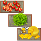 Lettuce, tomatoes, cheese