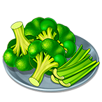 Steamed broccoli and celery