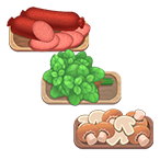 Salami, basil, mushrooms