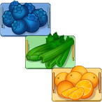 Blueberries, celery, and oranges
