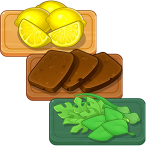 Lemon, bread, herbs