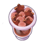 Coffee drink with jelly pieces