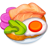 Open-faced salmon sandwich