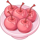 Pink chocolate-dipped cherries