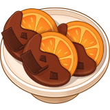 Milk chocolate-dipped oranges
